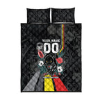 Penrith Panthers 60th Anniversary Custom Quilt Bed Set Native Australian Protea And Hibiscus Tropical Floral