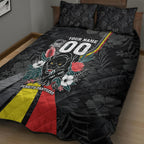 Penrith Panthers 60th Anniversary Custom Quilt Bed Set Native Australian Protea And Hibiscus Tropical Floral