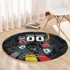 Penrith Panthers 60th Anniversary Custom Round Carpet Native Australian Protea And Hibiscus Tropical Floral