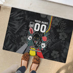 Penrith Panthers 60th Anniversary Custom Rubber Doormat Native Australian Protea And Hibiscus Tropical Floral