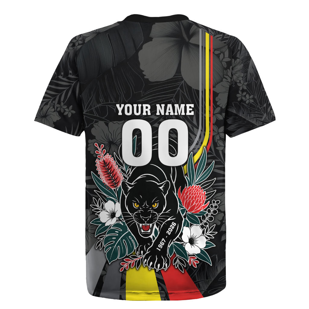 Penrith Panthers 60th Anniversary Custom Rugby Jersey Native Australian Protea And Hibiscus Tropical Floral