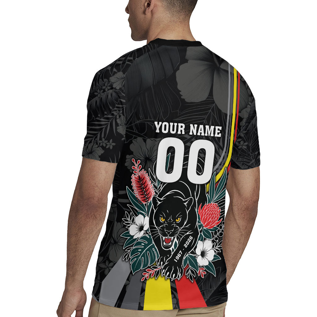 Penrith Panthers 60th Anniversary Custom Rugby Jersey Native Australian Protea And Hibiscus Tropical Floral