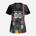 Penrith Panthers 60th Anniversary Custom Scrub Top Native Australian Protea And Hibiscus Tropical Floral