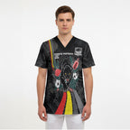 Penrith Panthers 60th Anniversary Custom Scrub Top Native Australian Protea And Hibiscus Tropical Floral