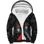 Penrith Panthers 60th Anniversary Custom Sherpa Hoodie Native Australian Protea And Hibiscus Tropical Floral