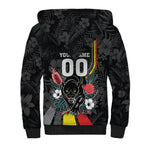 Penrith Panthers 60th Anniversary Custom Sherpa Hoodie Native Australian Protea And Hibiscus Tropical Floral