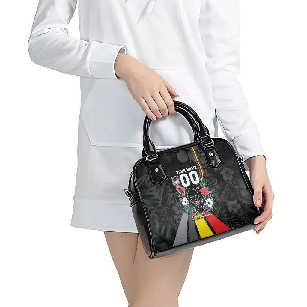 Penrith Panthers 60th Anniversary Custom Shoulder Handbag Native Australian Protea And Hibiscus Tropical Floral