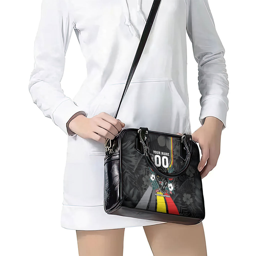 Penrith Panthers 60th Anniversary Custom Shoulder Handbag Native Australian Protea And Hibiscus Tropical Floral