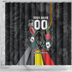 Penrith Panthers 60th Anniversary Custom Shower Curtain Native Australian Protea And Hibiscus Tropical Floral