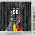 Penrith Panthers 60th Anniversary Custom Shower Curtain Native Australian Protea And Hibiscus Tropical Floral