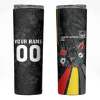 Penrith Panthers 60th Anniversary Custom Skinny Tumbler Native Australian Protea And Hibiscus Tropical Floral
