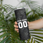 Penrith Panthers 60th Anniversary Custom Skinny Tumbler Native Australian Protea And Hibiscus Tropical Floral