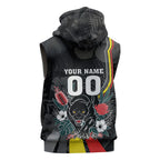 Penrith Panthers 60th Anniversary Custom Sleeveless Hoodie Native Australian Protea And Hibiscus Tropical Floral