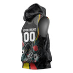 Penrith Panthers 60th Anniversary Custom Sleeveless Hoodie Native Australian Protea And Hibiscus Tropical Floral