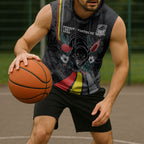 Penrith Panthers 60th Anniversary Custom Sleeveless Hoodie Native Australian Protea And Hibiscus Tropical Floral