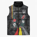 Penrith Panthers 60th Anniversary Custom Sleeveless Puffer Jacket Native Australian Protea And Hibiscus Tropical Floral