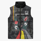 Penrith Panthers 60th Anniversary Custom Sleeveless Puffer Jacket Native Australian Protea And Hibiscus Tropical Floral