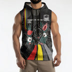 Penrith Panthers 60th Anniversary Custom Sleeveless Zip Hoodie Native Australian Protea And Hibiscus Tropical Floral