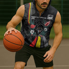 Penrith Panthers 60th Anniversary Custom Sleeveless Zip Hoodie Native Australian Protea And Hibiscus Tropical Floral
