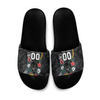 Penrith Panthers 60th Anniversary Custom Slide Sandals Native Australian Protea And Hibiscus Tropical Floral
