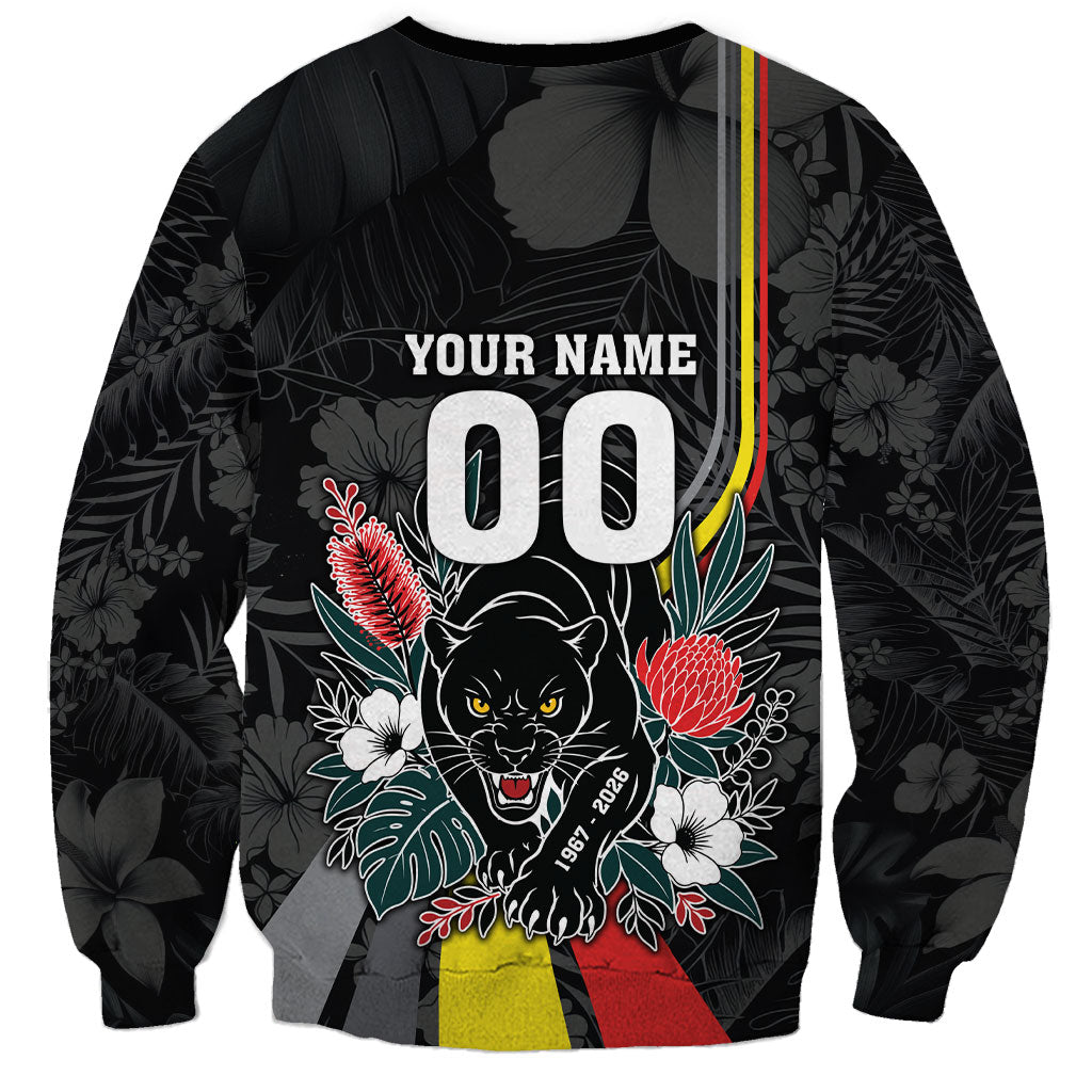 Penrith Panthers 60th Anniversary Custom Sweatshirt Native Australian Protea And Hibiscus Tropical Floral