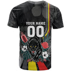 Penrith Panthers 60th Anniversary Custom T Shirt Native Australian Protea And Hibiscus Tropical Floral