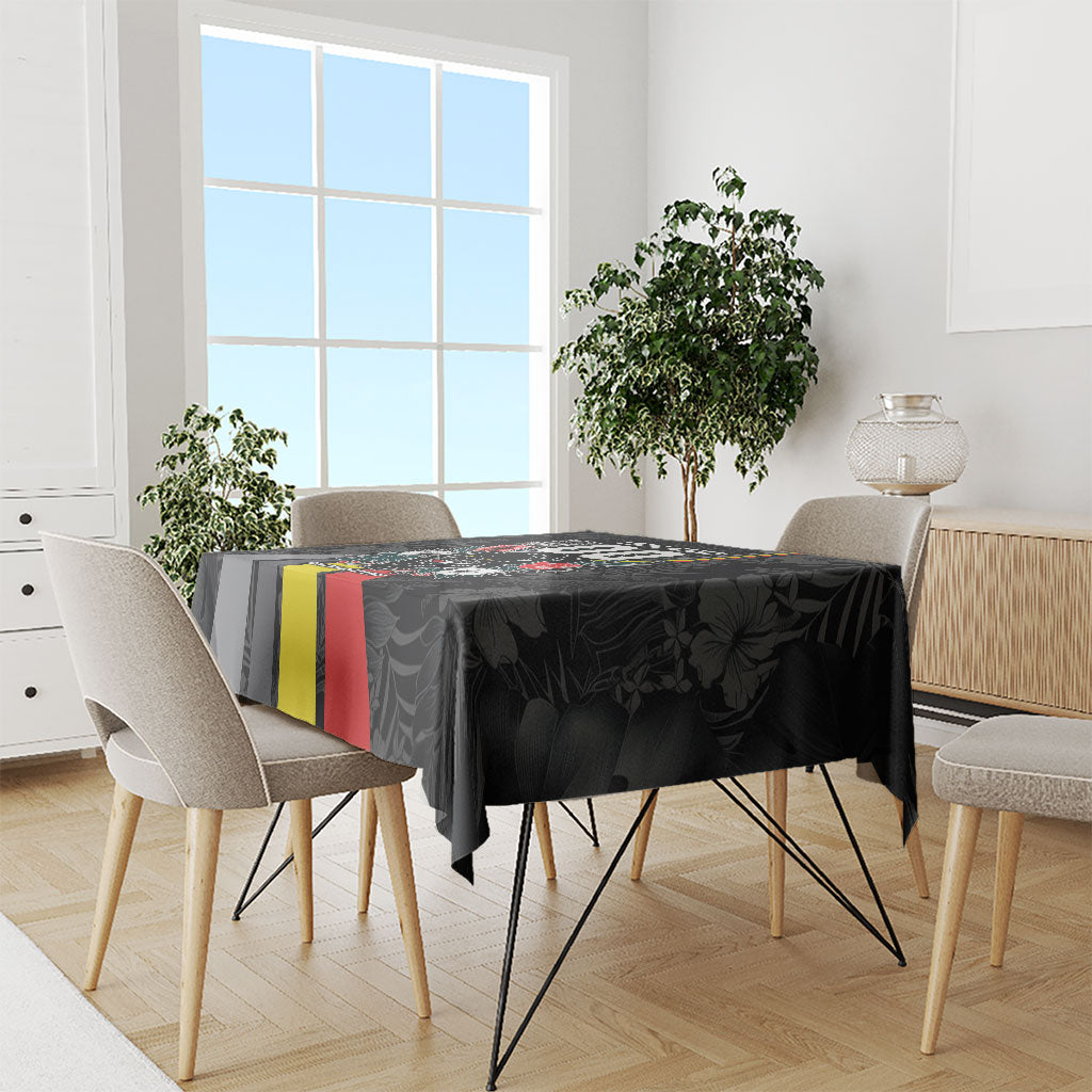 Penrith Panthers 60th Anniversary Custom Tablecloth Native Australian Protea And Hibiscus Tropical Floral