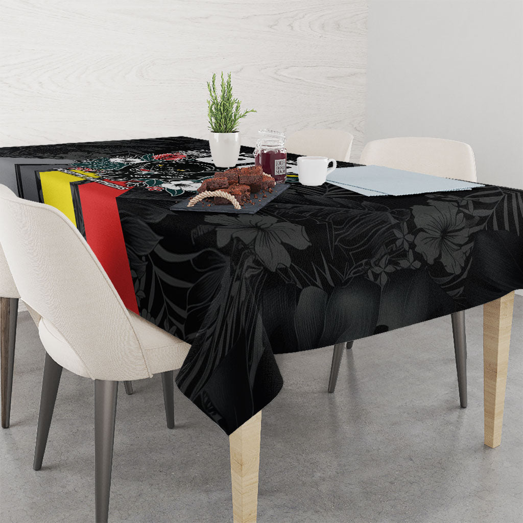 Penrith Panthers 60th Anniversary Custom Tablecloth Native Australian Protea And Hibiscus Tropical Floral