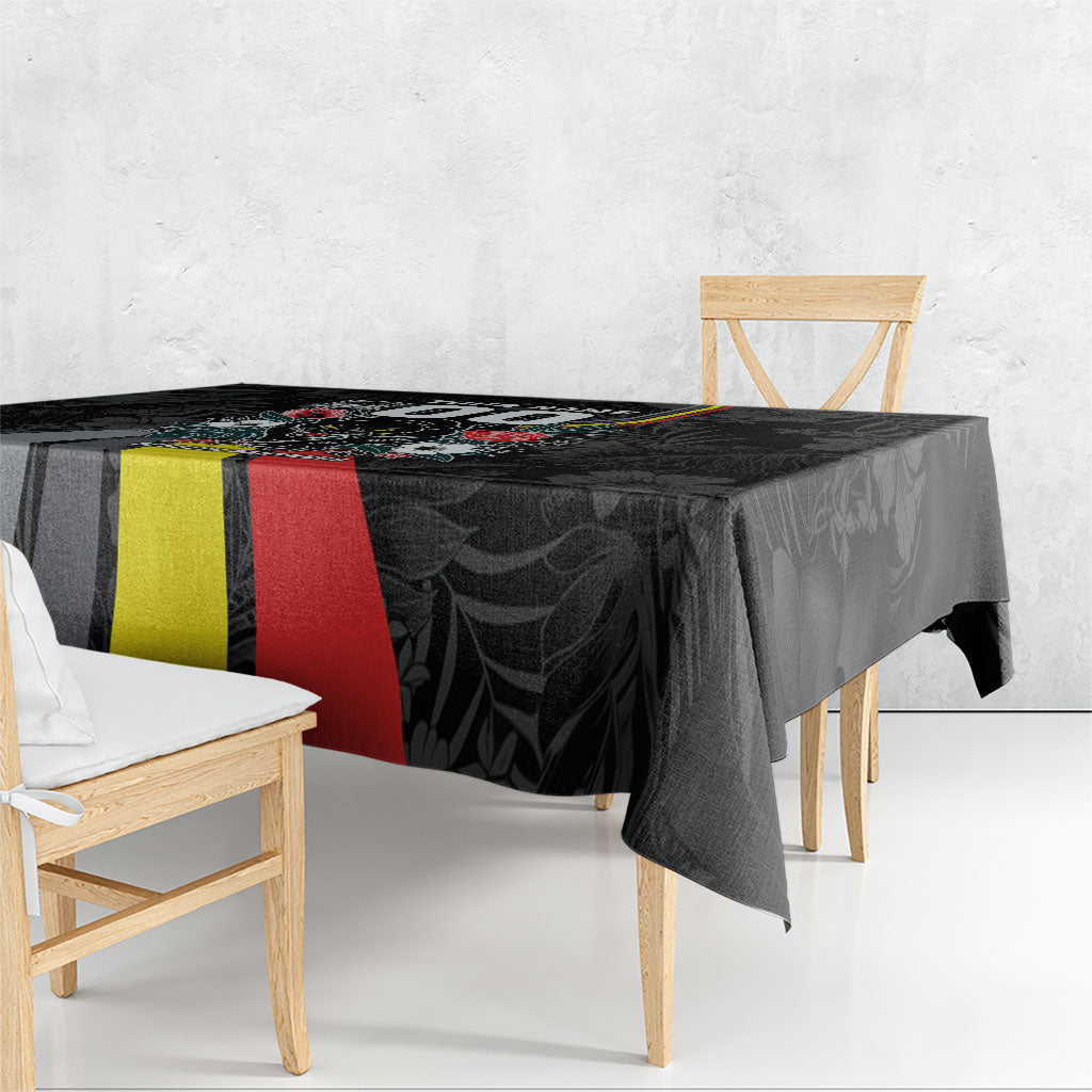 Penrith Panthers 60th Anniversary Custom Tablecloth Native Australian Protea And Hibiscus Tropical Floral