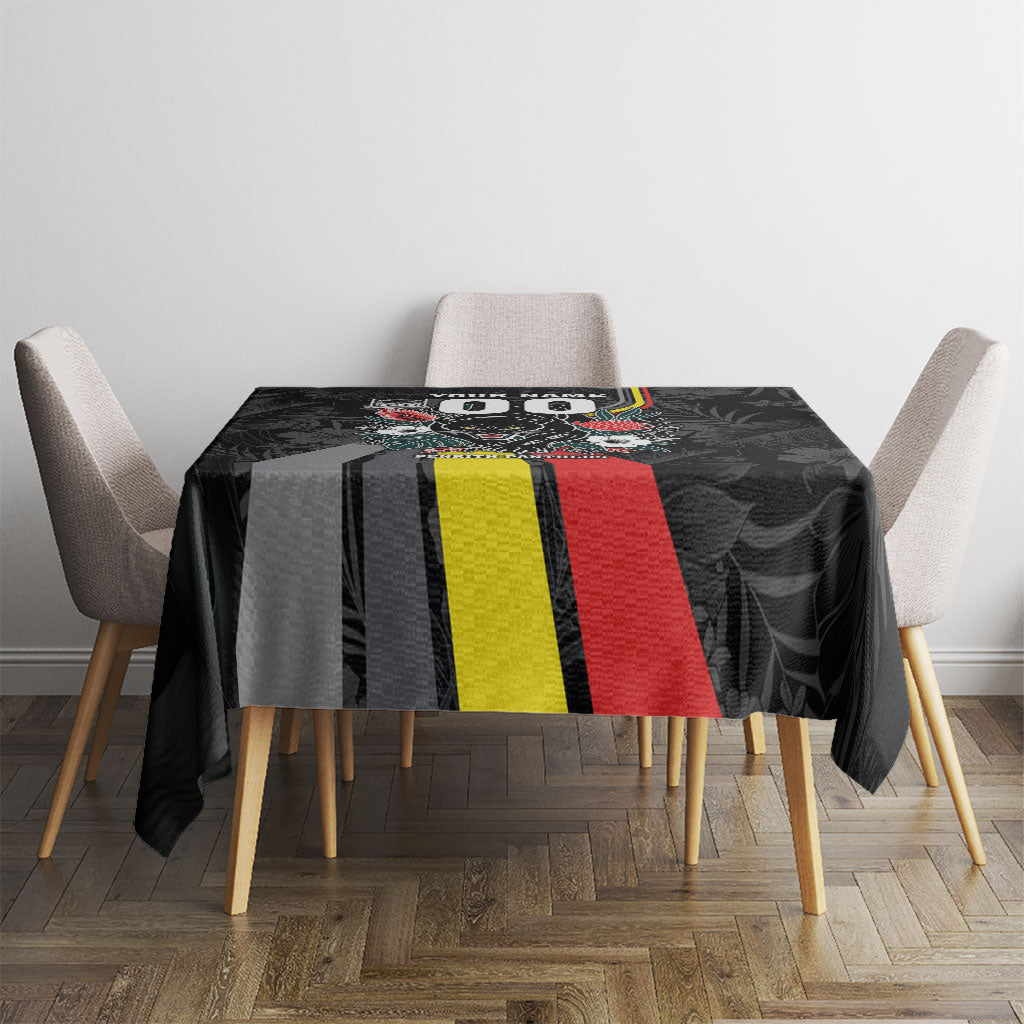 Penrith Panthers 60th Anniversary Custom Tablecloth Native Australian Protea And Hibiscus Tropical Floral