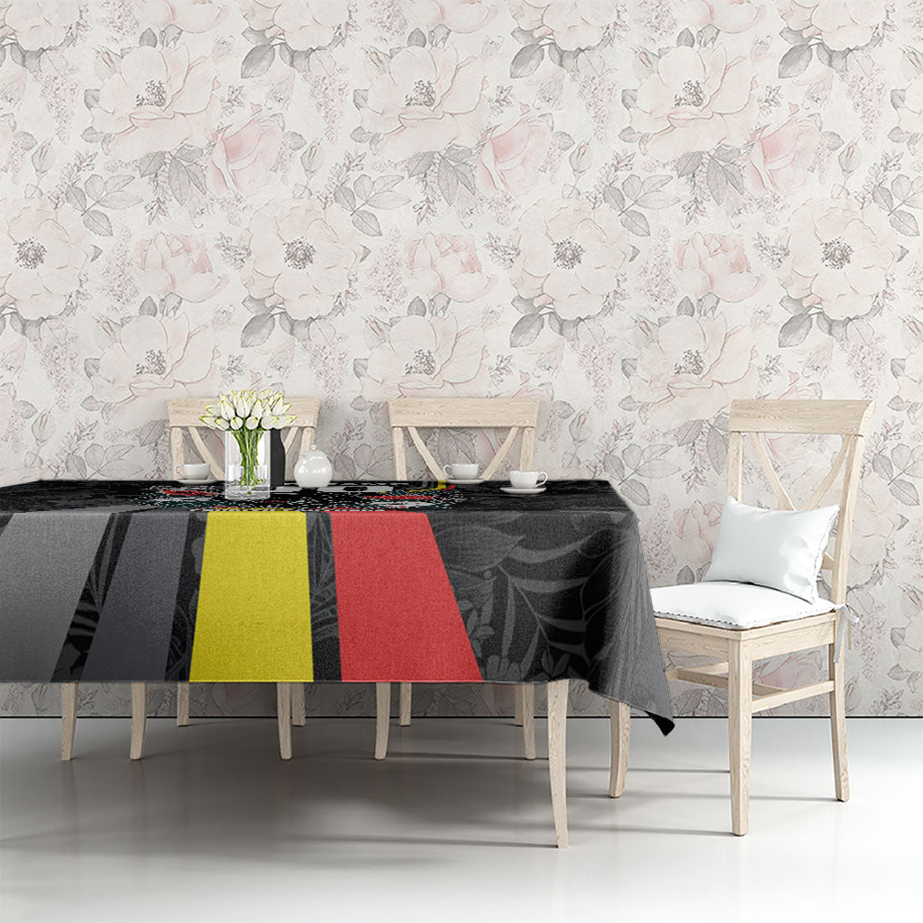Penrith Panthers 60th Anniversary Custom Tablecloth Native Australian Protea And Hibiscus Tropical Floral