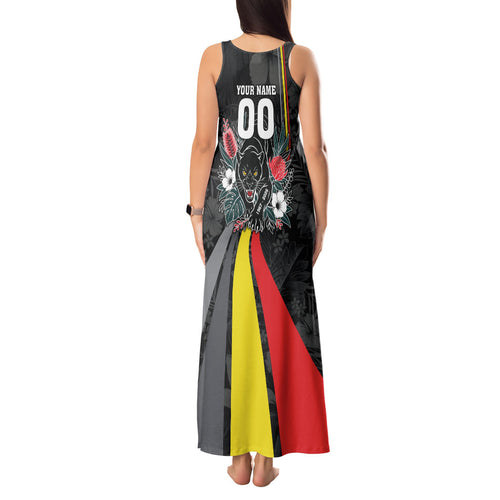 Penrith Panthers 60th Anniversary Custom Tank Maxi Dress Native Australian Protea And Hibiscus Tropical Floral