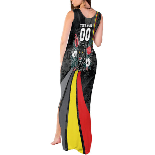 Penrith Panthers 60th Anniversary Custom Tank Maxi Dress Native Australian Protea And Hibiscus Tropical Floral