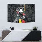 Penrith Panthers 60th Anniversary Custom Tapestry Native Australian Protea And Hibiscus Tropical Floral