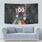 Penrith Panthers 60th Anniversary Custom Tapestry Native Australian Protea And Hibiscus Tropical Floral