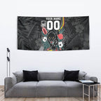 Penrith Panthers 60th Anniversary Custom Tapestry Native Australian Protea And Hibiscus Tropical Floral