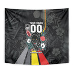 Penrith Panthers 60th Anniversary Custom Tapestry Native Australian Protea And Hibiscus Tropical Floral