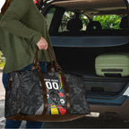 Penrith Panthers 60th Anniversary Custom Travel Bag Native Australian Protea And Hibiscus Tropical Floral