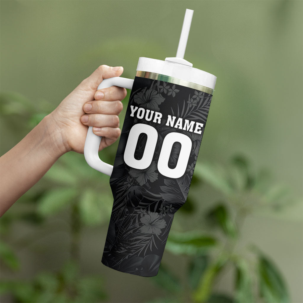 Penrith Panthers 60th Anniversary Custom Tumbler With Handle Native Australian Protea And Hibiscus Tropical Floral