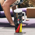 Penrith Panthers 60th Anniversary Custom Tumbler With Handle Native Australian Protea And Hibiscus Tropical Floral