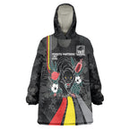 Penrith Panthers 60th Anniversary Custom Wearable Blanket Hoodie Native Australian Protea And Hibiscus Tropical Floral