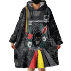 Penrith Panthers 60th Anniversary Custom Wearable Blanket Hoodie Native Australian Protea And Hibiscus Tropical Floral