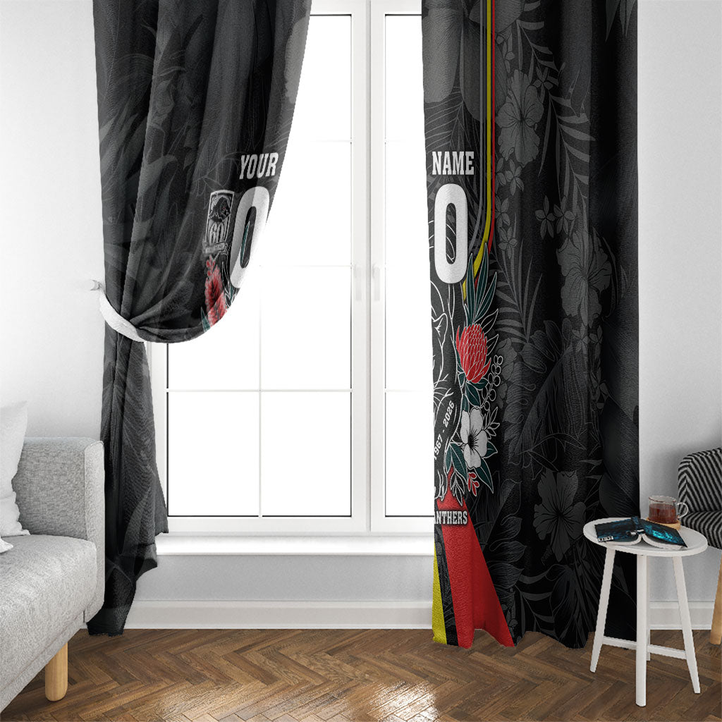 Penrith Panthers 60th Anniversary Custom Window Curtain Native Australian Protea And Hibiscus Tropical Floral