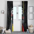 Penrith Panthers 60th Anniversary Custom Window Curtain Native Australian Protea And Hibiscus Tropical Floral