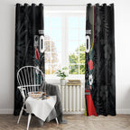 Penrith Panthers 60th Anniversary Custom Window Curtain Native Australian Protea And Hibiscus Tropical Floral