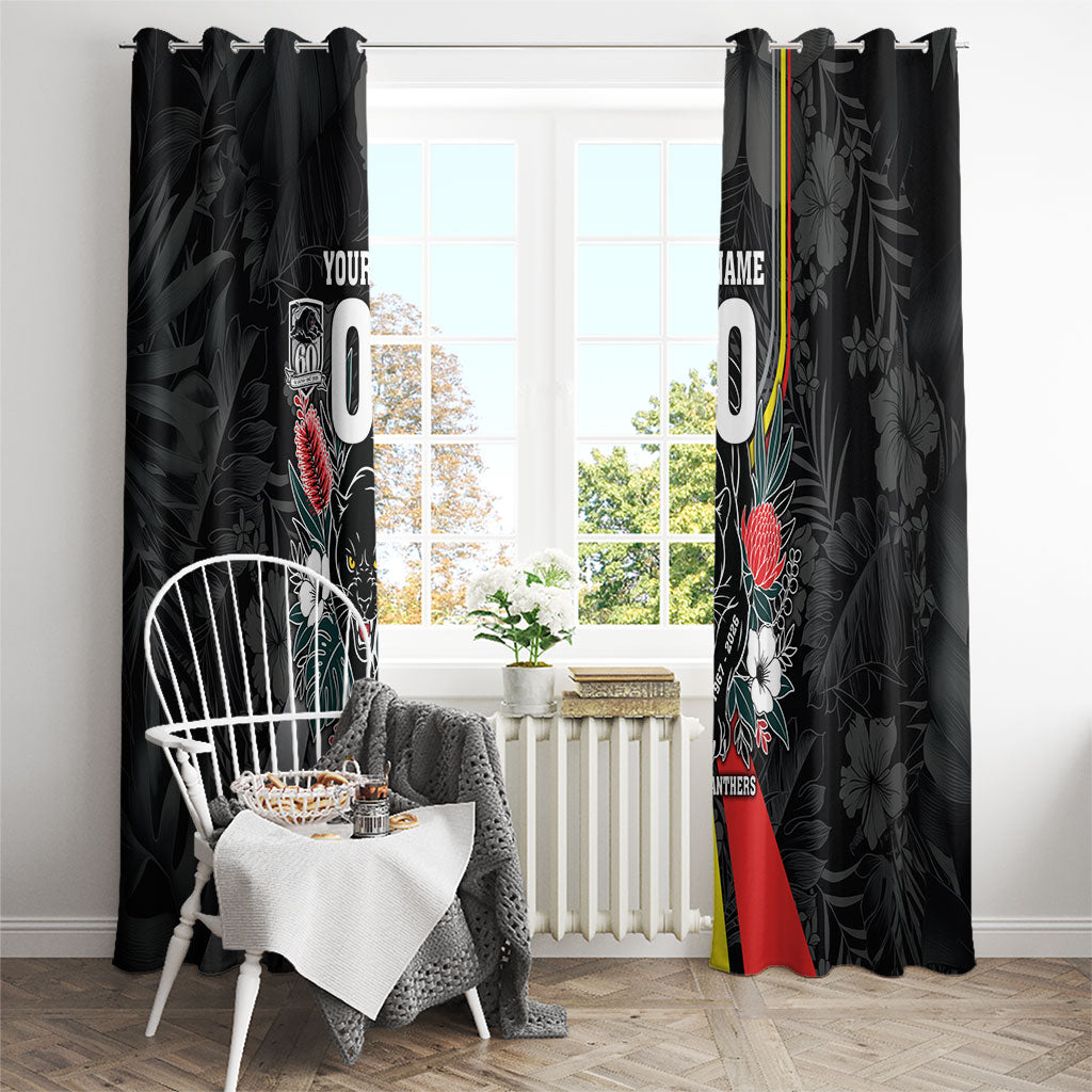 Penrith Panthers 60th Anniversary Custom Window Curtain Native Australian Protea And Hibiscus Tropical Floral
