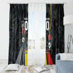 Penrith Panthers 60th Anniversary Custom Window Curtain Native Australian Protea And Hibiscus Tropical Floral