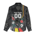Penrith Panthers 60th Anniversary Custom Women Casual Shirt Native Australian Protea And Hibiscus Tropical Floral
