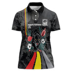 Penrith Panthers 60th Anniversary Custom Women Polo Shirt Native Australian Protea And Hibiscus Tropical Floral