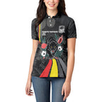 Penrith Panthers 60th Anniversary Custom Women Polo Shirt Native Australian Protea And Hibiscus Tropical Floral